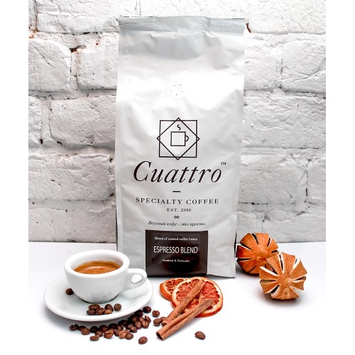 Кофе в зернах CUATTRO Espresso Blend (упаковка 1 кг) Кофе в зернах CUATTRO Espresso Blend (упаковка 1 кг)